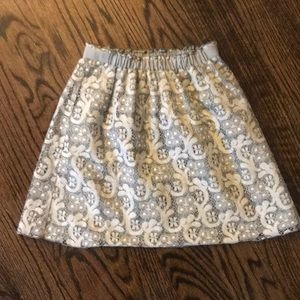 J. Crew Silver Lace Mini Skirt
